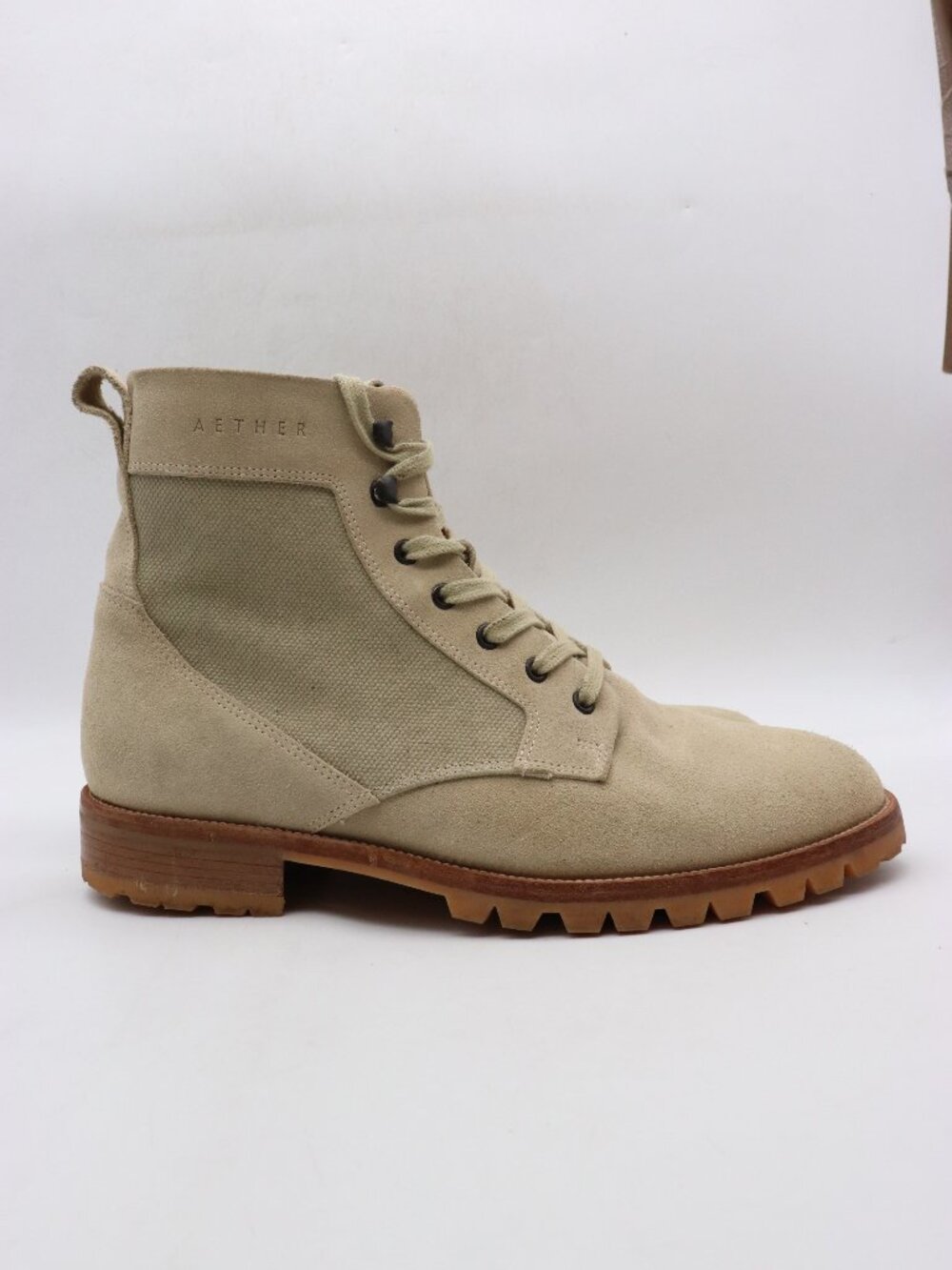 Aether Apparel Ojai City Boots Men's Size 12 Suede & Canvas Combat Boots Italy